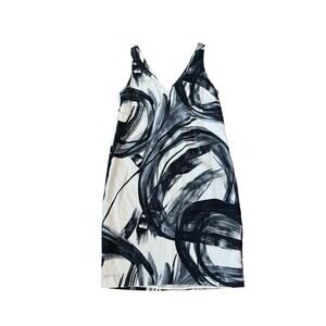 Vince Abstract Brushstroke Sleeveless Dress